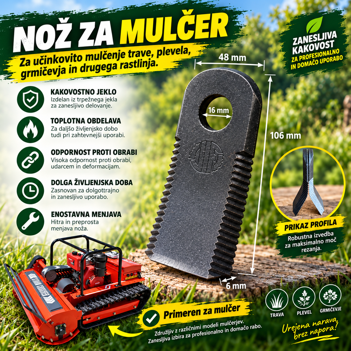 Y-nož za mulčer TA HAM – 2 kosa - Robotum